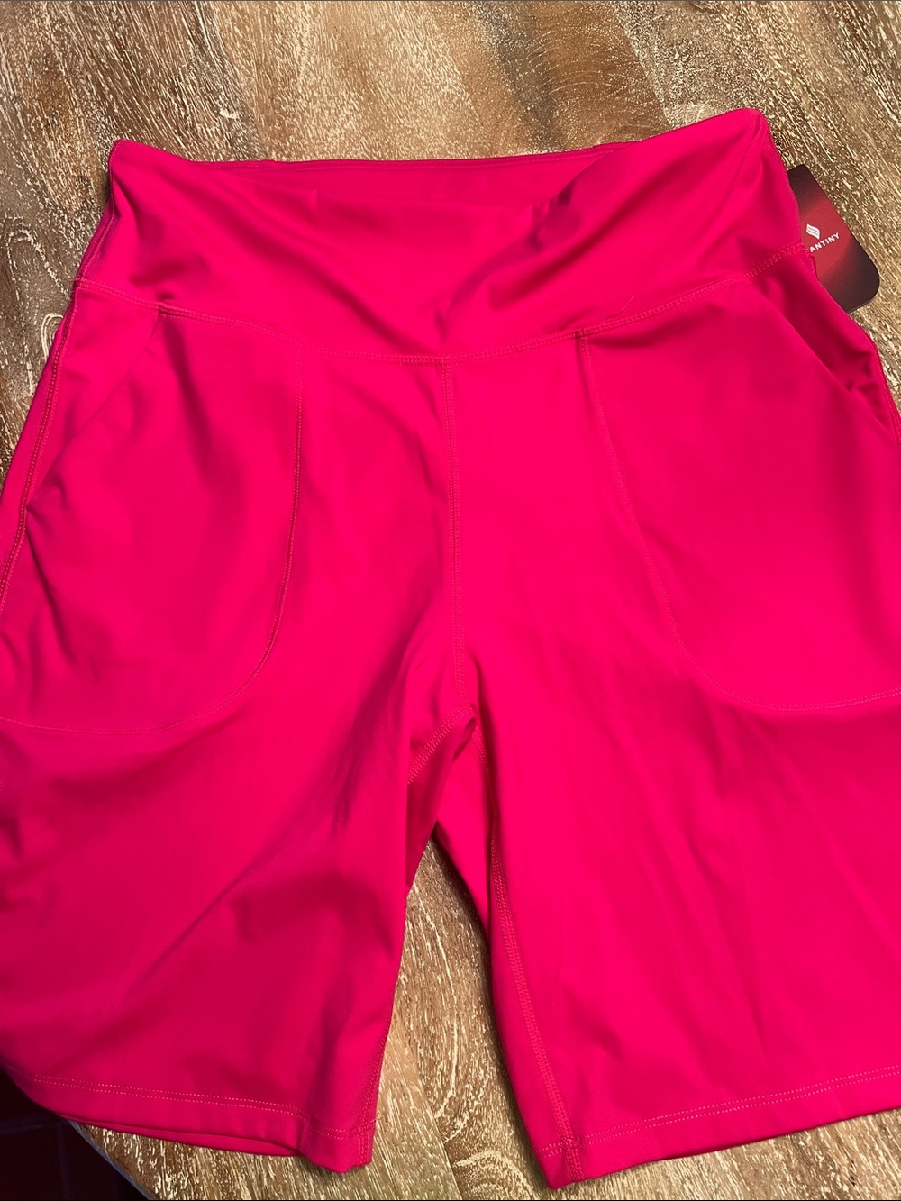 Santiny Hot Pink High-Rise Bike Shorts